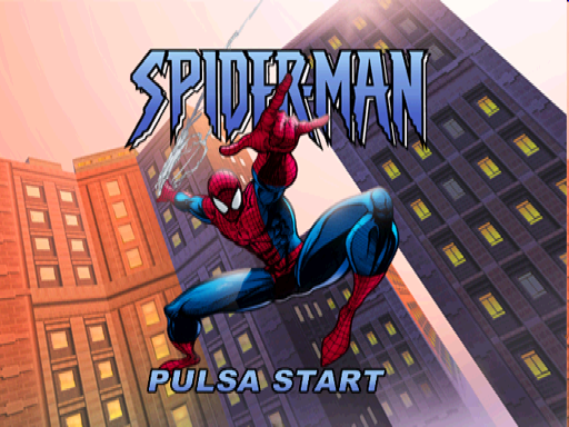 Spiderman title screen for Playstation
